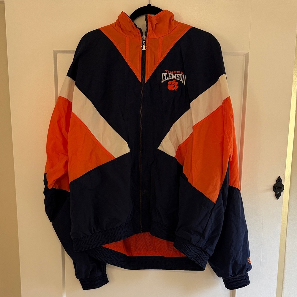 Vintage Champion Navy and Orange Windbreaker